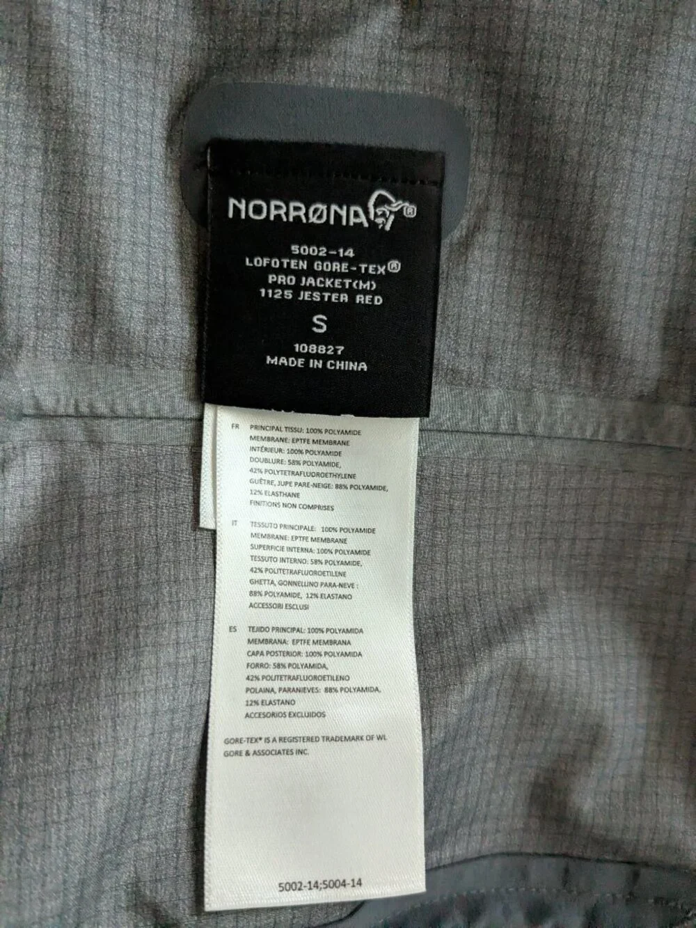 Norrøna Lofoten Gore-Tex® Pro ski shell jacket - Jester red - men's size S